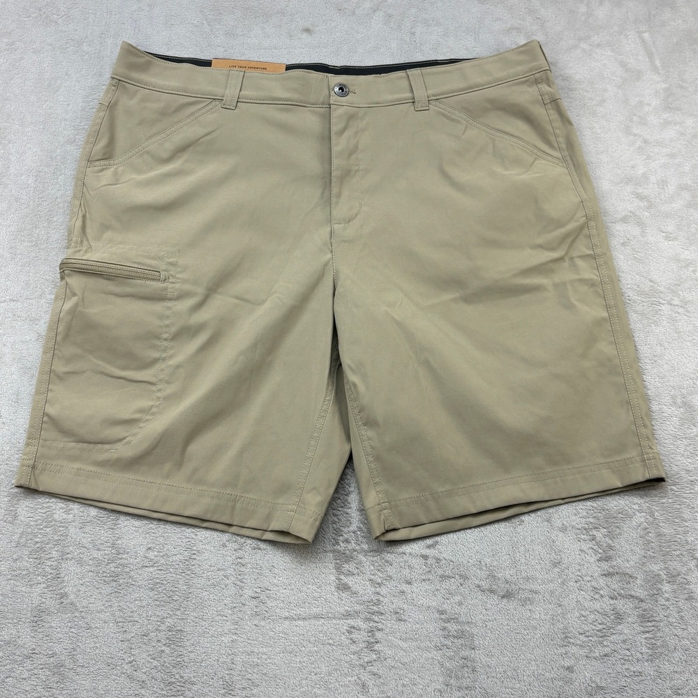 Eddie Bauer Rainier Tech Shorts Mens 40 Tan Stretch Hiking Cargo NEW